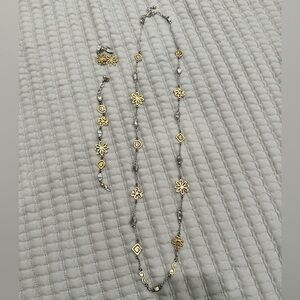 Brighton gold and silver necklace, bracelet, and earrings set